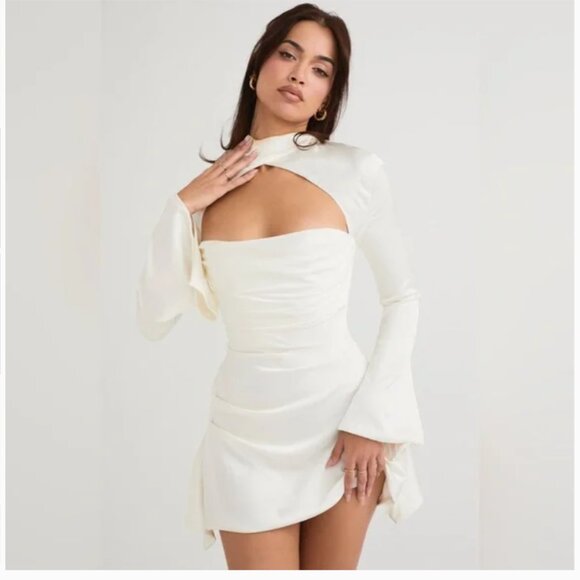 House Of CB Toira Ivory Draped Corset Bridal Dress - Picture 4 of 5